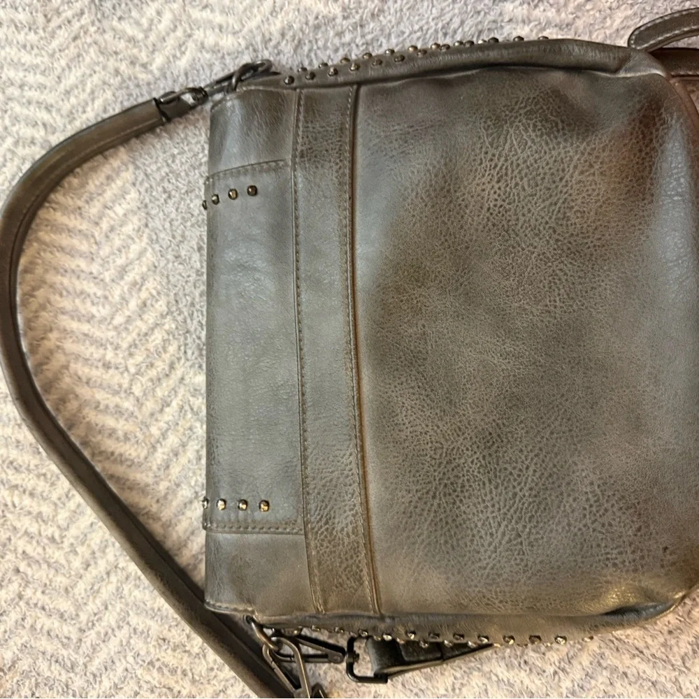 Silver Jeans Studded Metallic Crossbody Bag